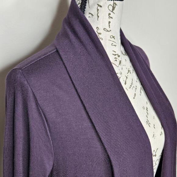 ATHLETA Womens Plum Open Front Cardigan with Pockets Generous Size XS - Picture 7 of 12